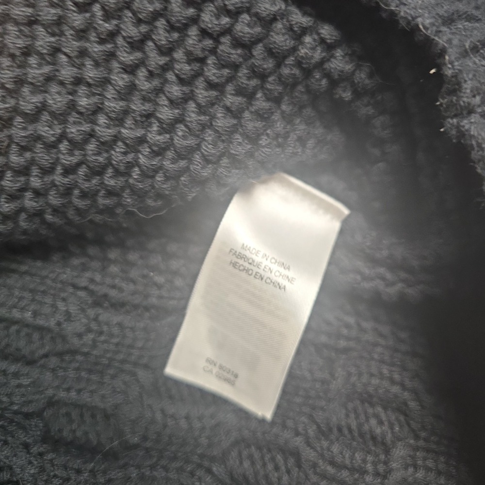 Lucky Brand Full Zip Cotton Sweater Men XL Cable Knit Black -New With Tag - Picture 8 of 11